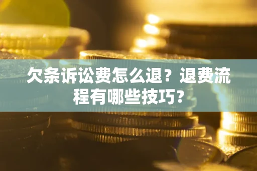 北京欠条诉讼费怎么退？退费流程有哪些技巧？