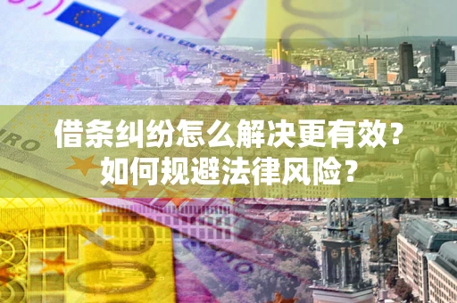 北京借条纠纷怎么解决更有效？如何规避法律风险？